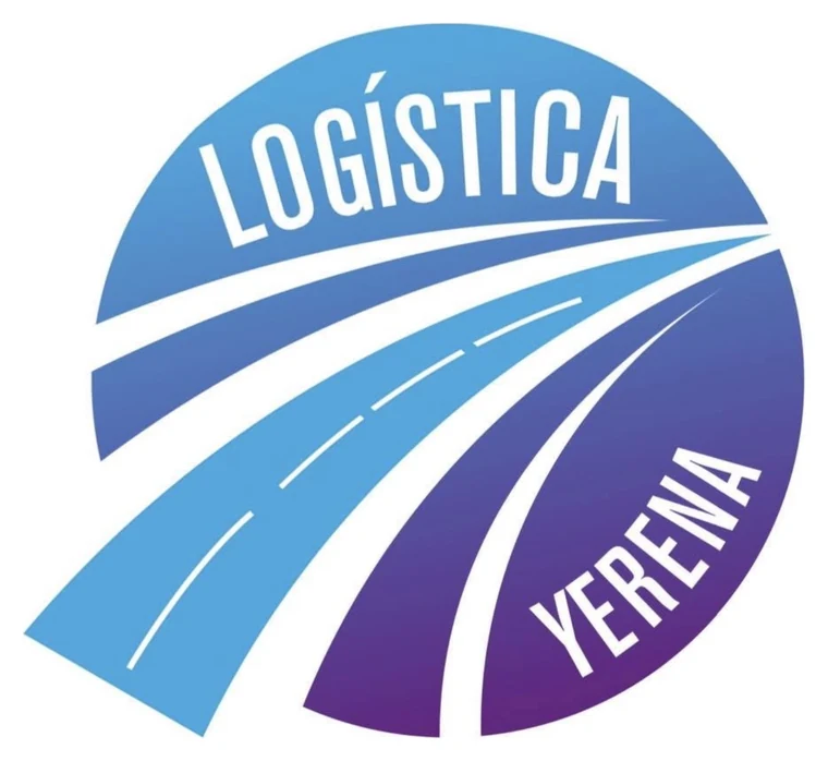 Logotipo anterior de Logística Yerena: círculo con una carretera y las palabras LOGÍSTICA y YERENA dentro
